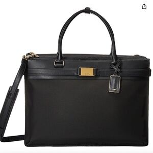 Tumi Larkin Edna Brief Black Business Laptop Crossbody Bag 73645D